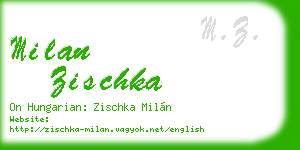 milan zischka business card